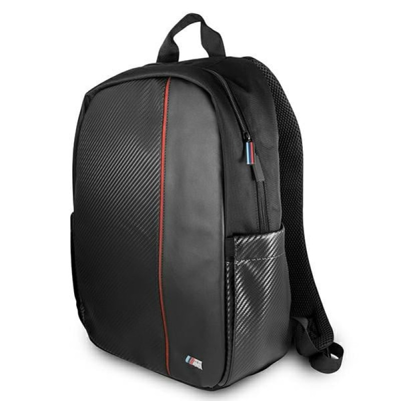 BMW BMBPCO15CAPRBK Zaino, 16 pollici, nero Carbon Red Stripe