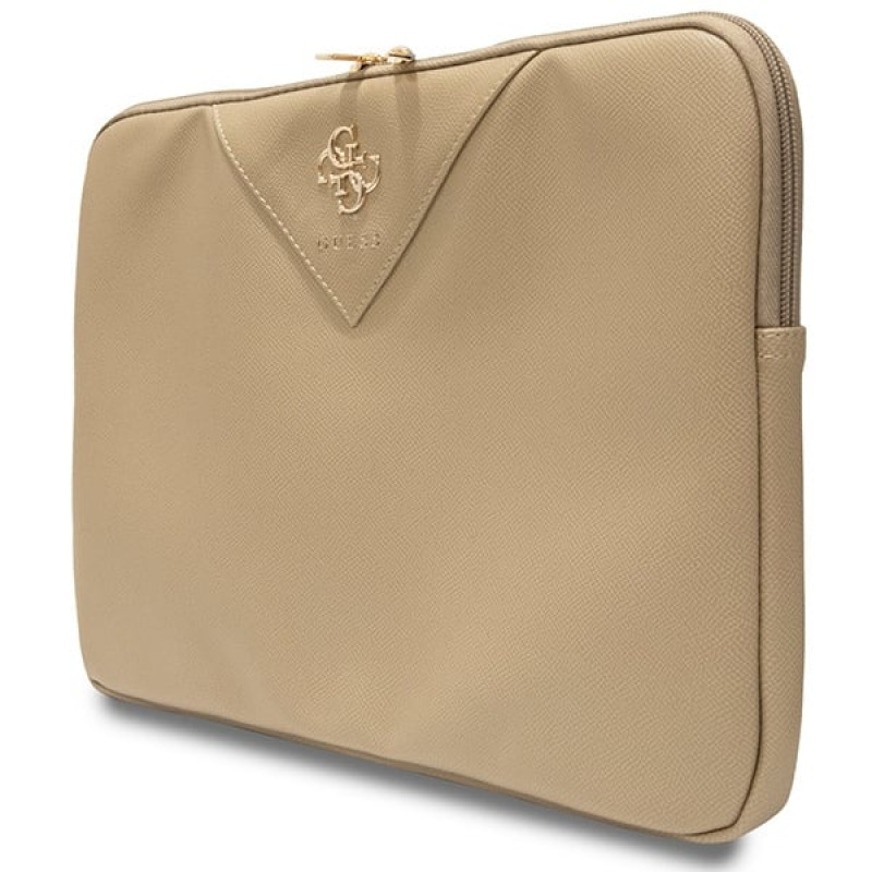 Custodia per laptop Guess GUCS14ZPGSTEGD, 14", Triangle 4G, oro chiaro