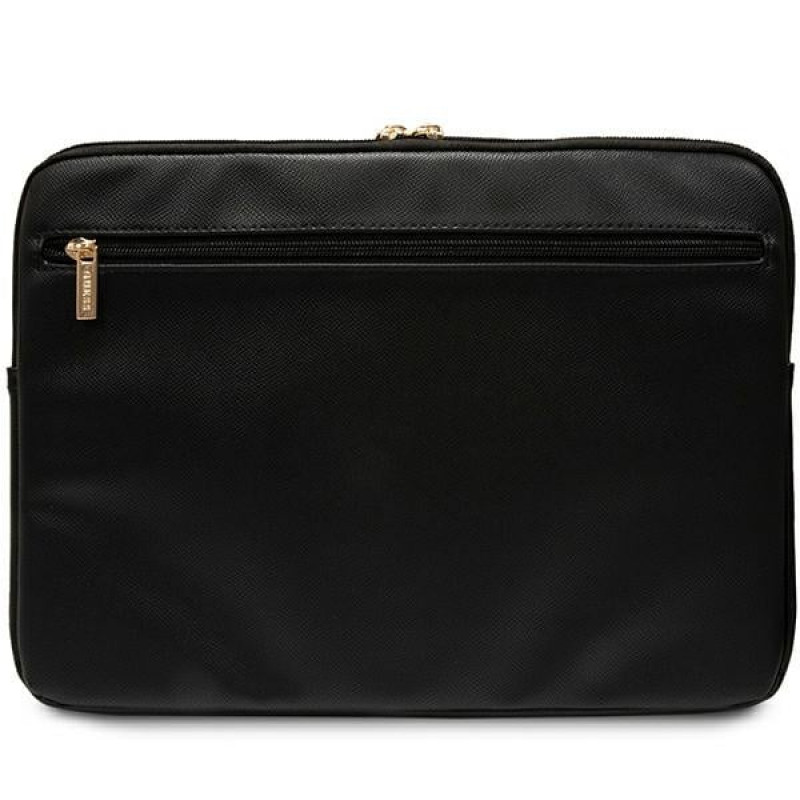 Custodia per laptop Guess GUCS16ZPGSTEGK ZIP Leather Triangle 4G 16" nera