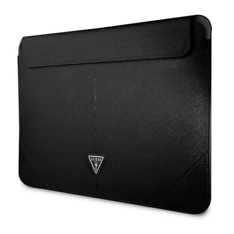 Custodia per laptop Guess GUCS14PSATLK Saffiano Triangle Logo 13/14", nera