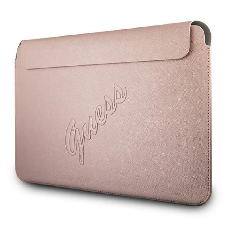 Custodia Guess GUCS13PUSASPI Saffiano Script per laptop 13", rosa