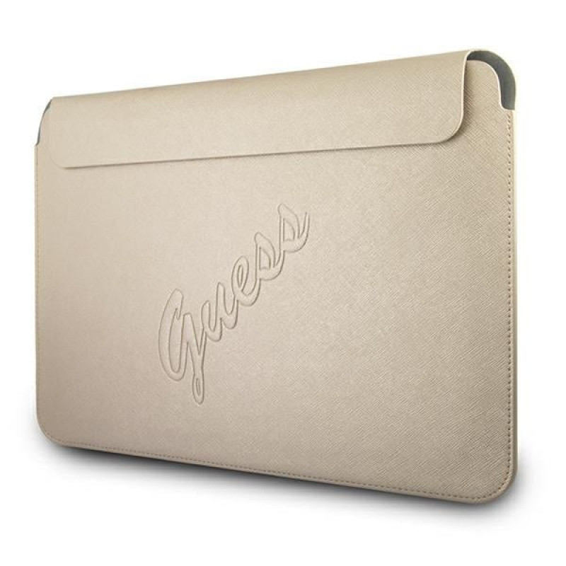 Custodia Guess GUCS13PUSASLG Saffiano Script per laptop 13", oro