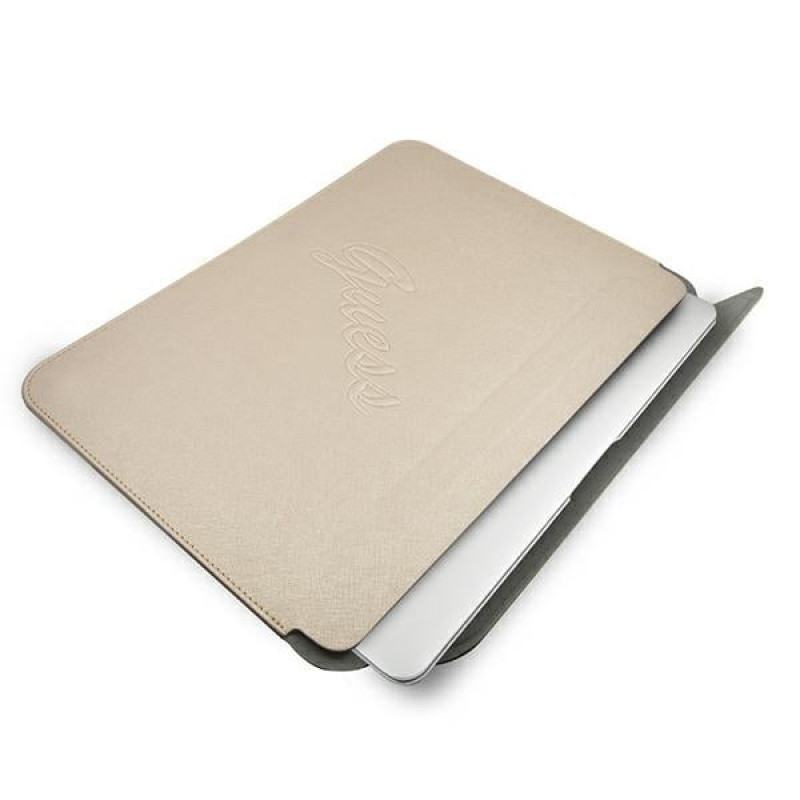Custodia Guess GUCS13PUSASLG Saffiano Script per laptop 13", oro