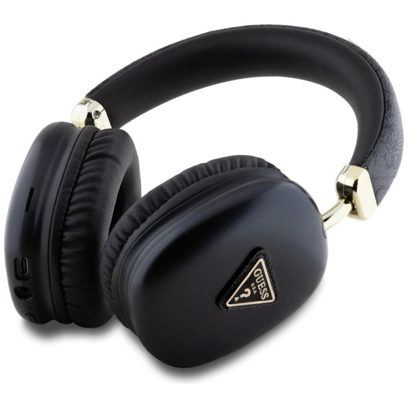 Cuffie wireless over-ear Guess 4G Triangle Logo, Bluetooth 5.3, nere