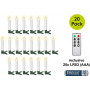 Candele LED wireless per albero di Natale Goobay 75258 (20 pz), incl. 20x AAA (LR03), clip, telecomando, timer, dimmerabili, bianco caldo (2600 K)