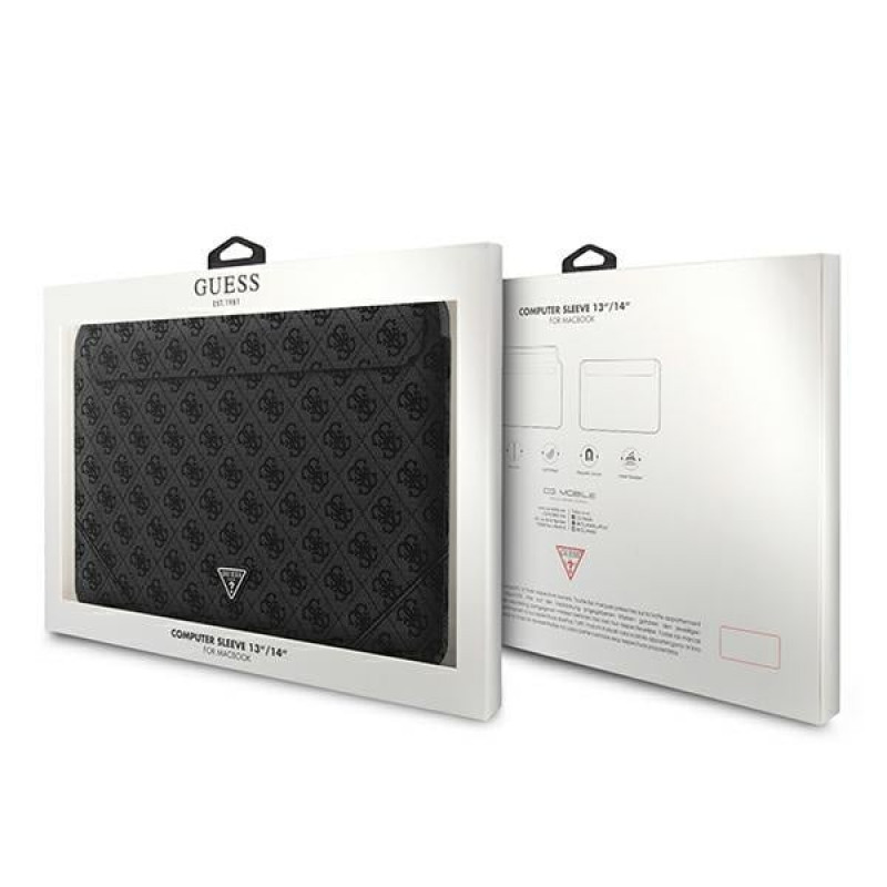 Custodia per laptop Guess GUCS14P4TK 13/14 pollici, 4G Uptown Triangle, nera