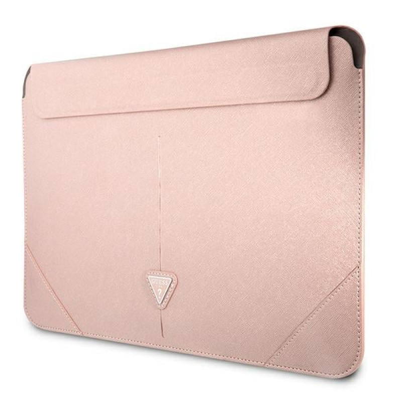 Custodia per laptop Guess GUCS16PSATLP 16", Saffiano Triangle, rosa