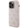 Bundle custodia rigida per Apple iPhone 15 Pro + powerbank MagSafe da 5000 mAh Guess GUBPM5P15L4GEMGP, 4G Metal Logo, rosa