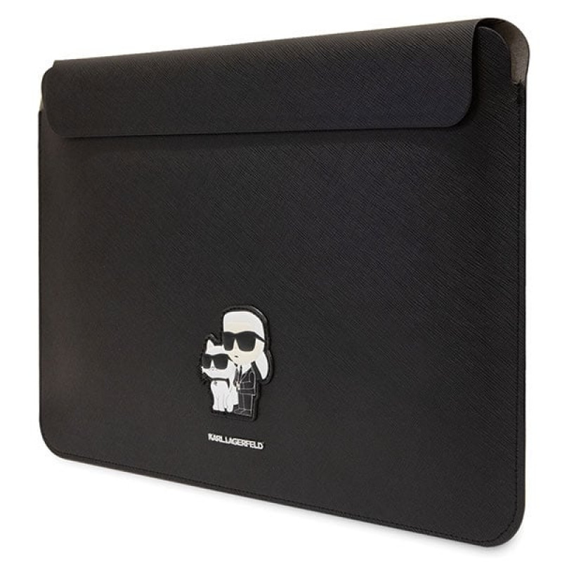 Custodia per laptop Karl Lagerfeld KLCS14SAKCPMK per 14", nera, Saffiano Karl&Choupette