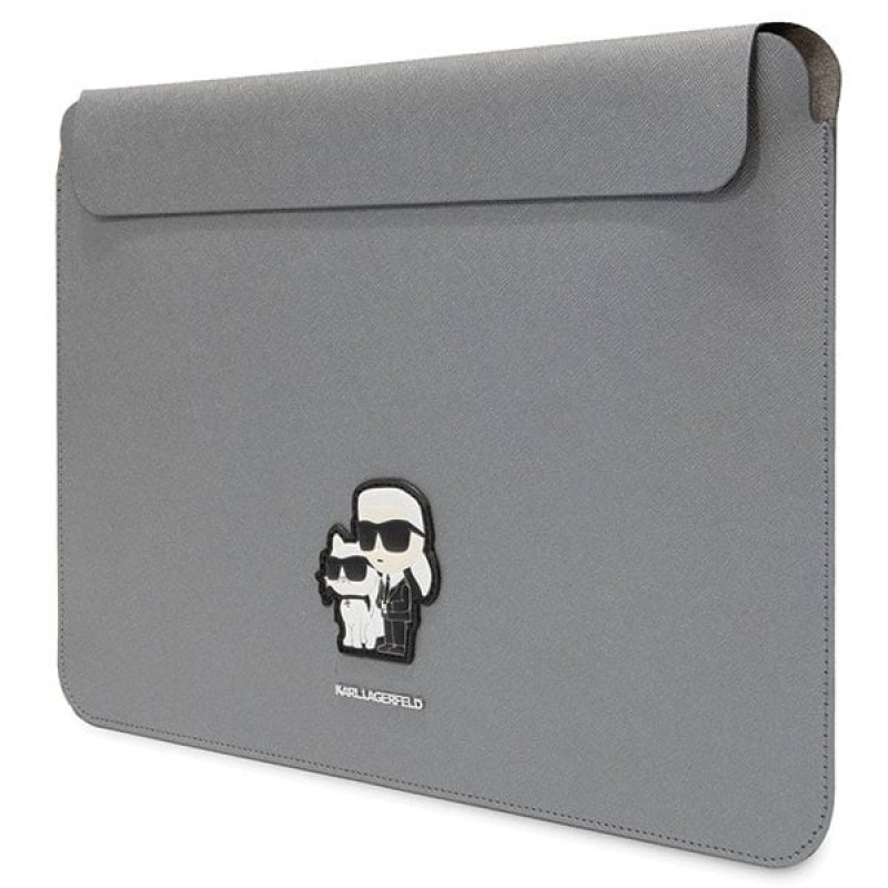 Custodia per laptop Karl Lagerfeld KLCS14SAKCPMG per 14", argento, Saffiano Karl&Choupette
