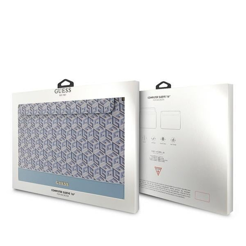 Custodia per laptop Guess GUCS16HGCFSEB per laptop fino a 16", GCube Stripe, blu