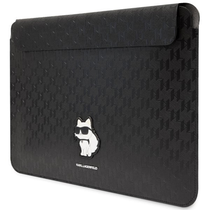 Custodia per laptop Karl Lagerfeld KLCS14SAKHPCK per 14", nera, Saffiano Monogram Choupette