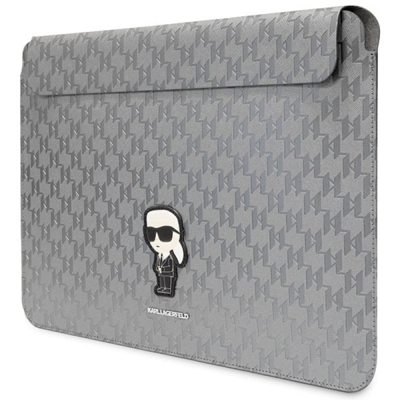 Custodia per laptop Karl Lagerfeld KLCS14SAKHPKG per 14", argento, Saffiano Monogram Ikonik