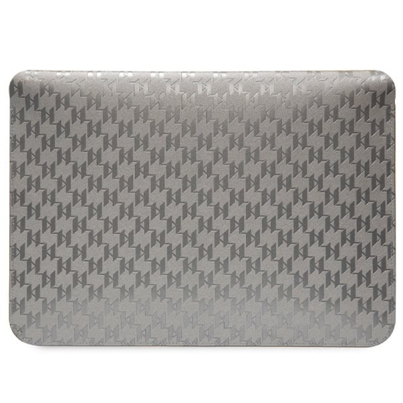 Custodia per laptop Karl Lagerfeld KLCS14SAKHPKG per 14", argento, Saffiano Monogram Ikonik