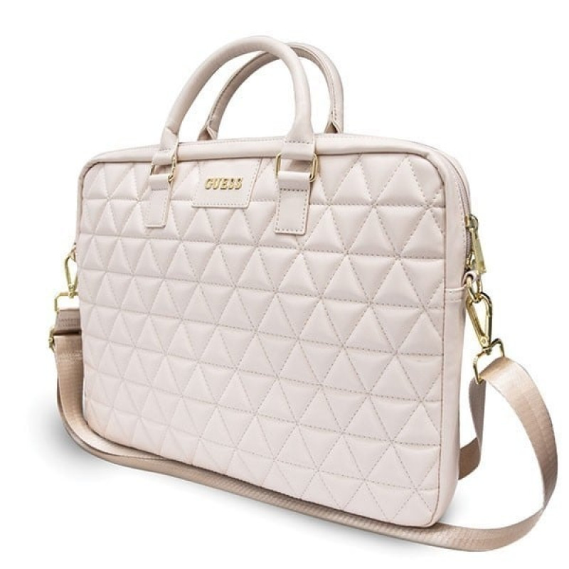 Guess GUCB15QLPK Borsa per laptop 15", rosa, Quilted