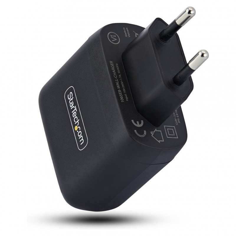 Caricabatterie da parete per laptop StarTech.com 1065EB-WALL-CHARGER 65 W USB-C GaN, nero