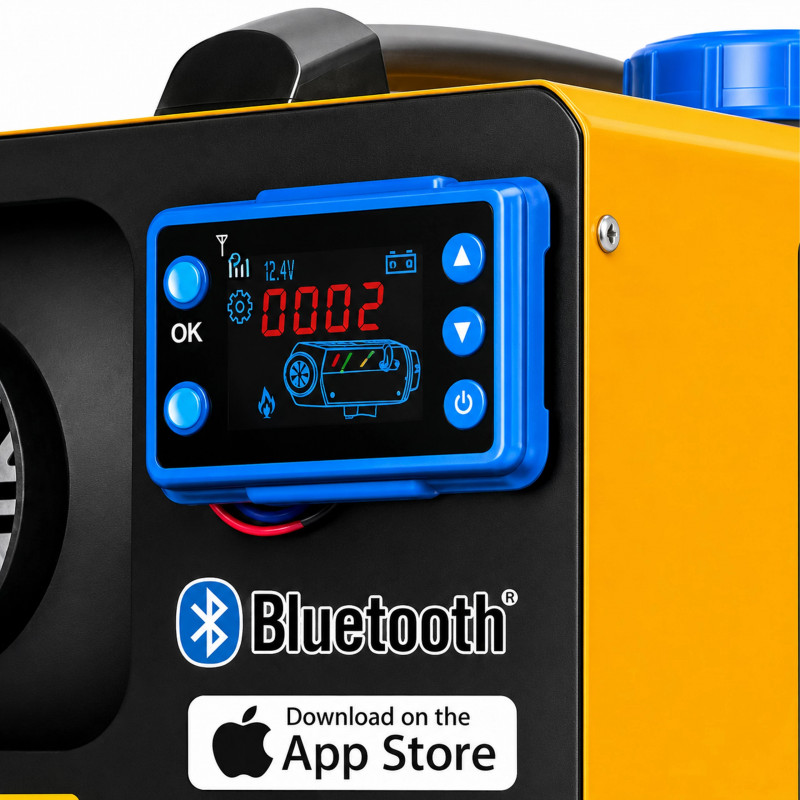 Soffiatore per riscaldatore ad aria a olio Extralink EX.82924 Webasto 8 kW, 12/24 V, Bluetooth