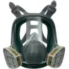3M 6800 maschera intera riutilizzabile protezione respiratoria, taglia M, silicone, lente in policarbonato, attacco filtri a baionetta, grigio/nero