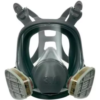 3M 6800 maschera intera riutilizzabile protezione respiratoria, taglia M, silicone, lente in policarbonato, attacco filtri a baionetta, grigio/nero