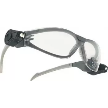 3M LED Light Vision Occhiali protettivi, montatura argento/nero, lenti chiare antigraffio e antiappannamento, protezione UV, luci LED integrate