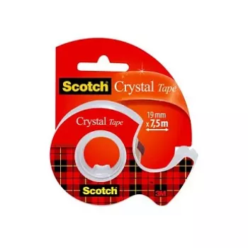 3M Scotch Crystal Clear 600 Nastro adesivo con dispenser manuale, 19 mm x 7,5 m, trasparente 6-1975D