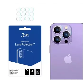 3MK Apple iPhone 14 Pro/14 Pro Max protezione obiettivo - vetro temperato e lega di alluminio, durezza 9H, nero