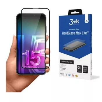 3MK Apple iPhone 15 HardGlass Max Lite pellicola protezione display nero
