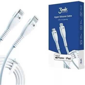 3MK Cavo Hyper Silicone USB-C a Lightning 20W 3A bianco 1m