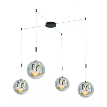 Lampada a sospensione LED 40W 2000lm bianco neutro 4000K nero alluminio 400mm