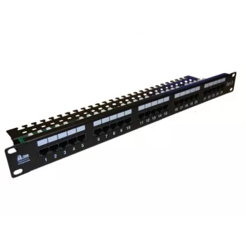 A-LAN Alantec PK012 patch panel 1U 24 porte RJ45 Cat.5e UTP nero