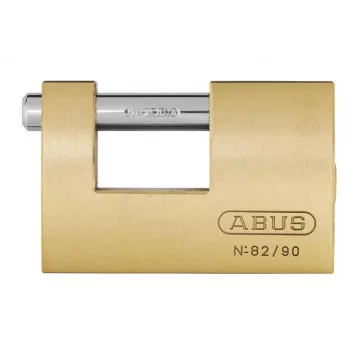 ABUS 82/90 Lucchetto in ottone massiccio con archetto in acciaio temprato – alta sicurezza, doppia chiusura, 2 chiavi