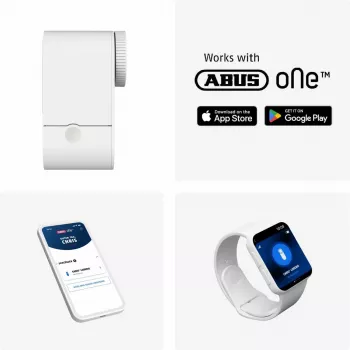 ABUS ABLO10000W motorizzazione wireless per serratura porta – montaggio a vista per cilindro profilo europeo, bianco