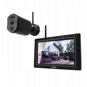 ABUS EasyLook BasicSet sistema di videosorveglianza wireless - monitor 7 pollici + 1 telecamera IP66, visione notturna a infrarossi, 2,4 GHz