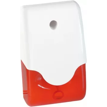 ABUS Security-Center SG1681 mini sirena con luce flash, rossa, 12 V DC, 105 dB, IP44, con filo, per interni/esterni coperti