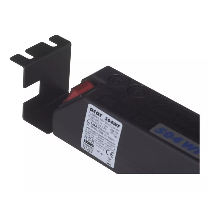 ACAR 504WF Ciabatta con protezione da sovratensione EMI/RFI, 5 prese Schuko, cavo 3 m, nero