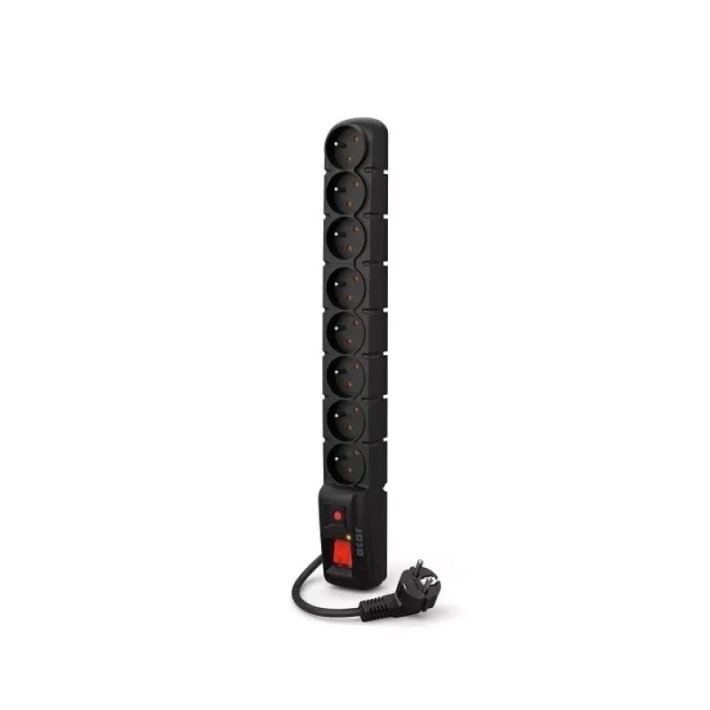Acar S8 PRO Ciabatta con protezione da sovratensione 1.5m - 8 prese Schuko, nera