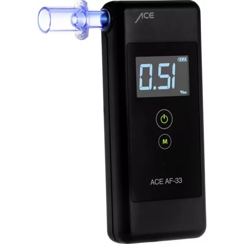ACE OF SWEDEN AF-33 etilometro digitale grigio scuro, 0,00–5,00 ‰, display LCD, sensore a semiconduttore, 2x AAA 107075