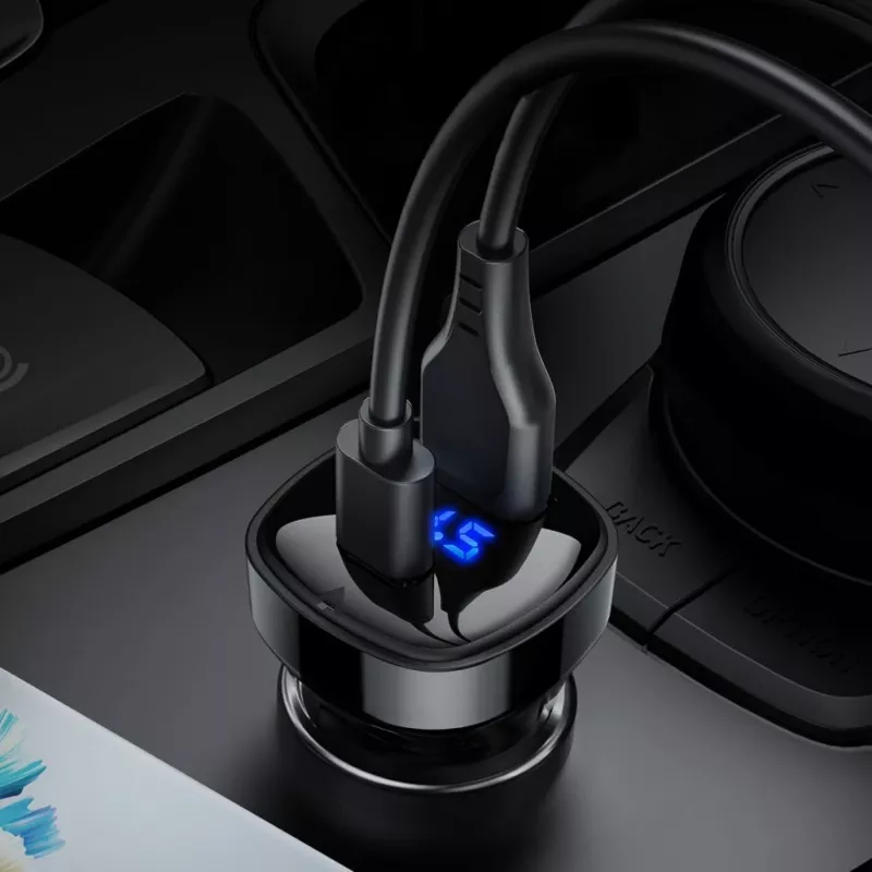 ACEFAST caricabatterie auto 66W USB Type-C / USB, PPS, Power Delivery, Quick Charge 4.0, AFC, FCP nero (B4 black)