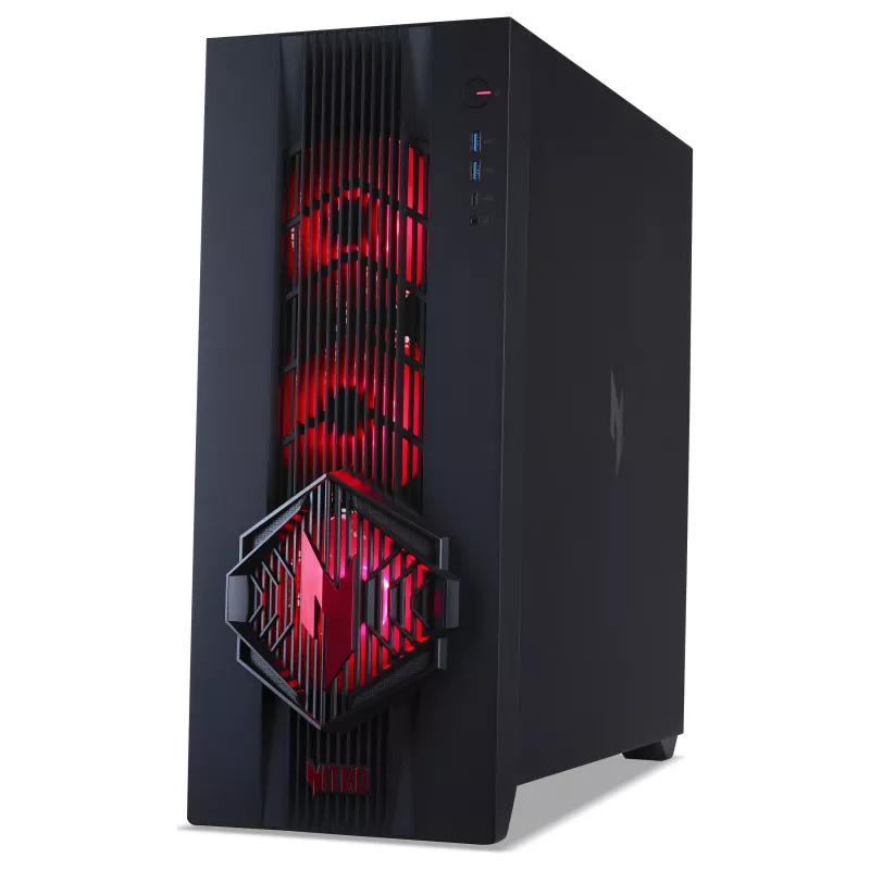 Acer Nitro 70 N70X3D-100 PC desktop da gaming, AMD Ryzen 7 9800X3D, 32GB DDR5, 2TB NVMe SSD, NVIDIA GeForce RTX 5080, Windows 11 Home, nero