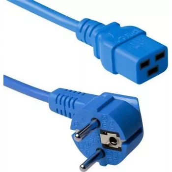 ACT cavo di alimentazione angolare Schuko-C19 blu 3m 16A 250V AK5174