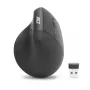 ACT AC5102 mouse verticale ergonomico wireless, 1600 DPI, 6 tasti, 2,4 GHz, plastica riciclata ecologica, nero