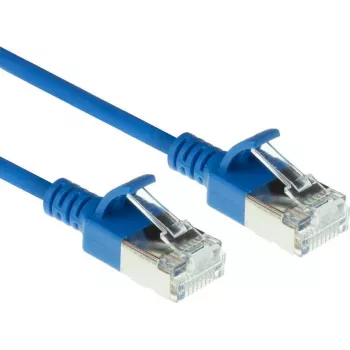 ACT cavo patch slimline datacenter LSZH U/FTP CAT6A blu da 5m con connettori RJ45, snagless (DC7605)