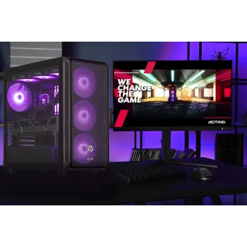 PC desktop Actina Gaming GameOn, Ryzen 7 7800X3D, 32 GB DDR5, 2 TB SSD, GeForce RTX 5070 12 GB, senza sistema operativo
