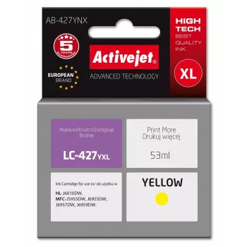 Activejet AB-427YNX Cartuccia per stampante Brother, sostitutiva per Brother LC-427YXL, Supreme, 53 ml, giallo