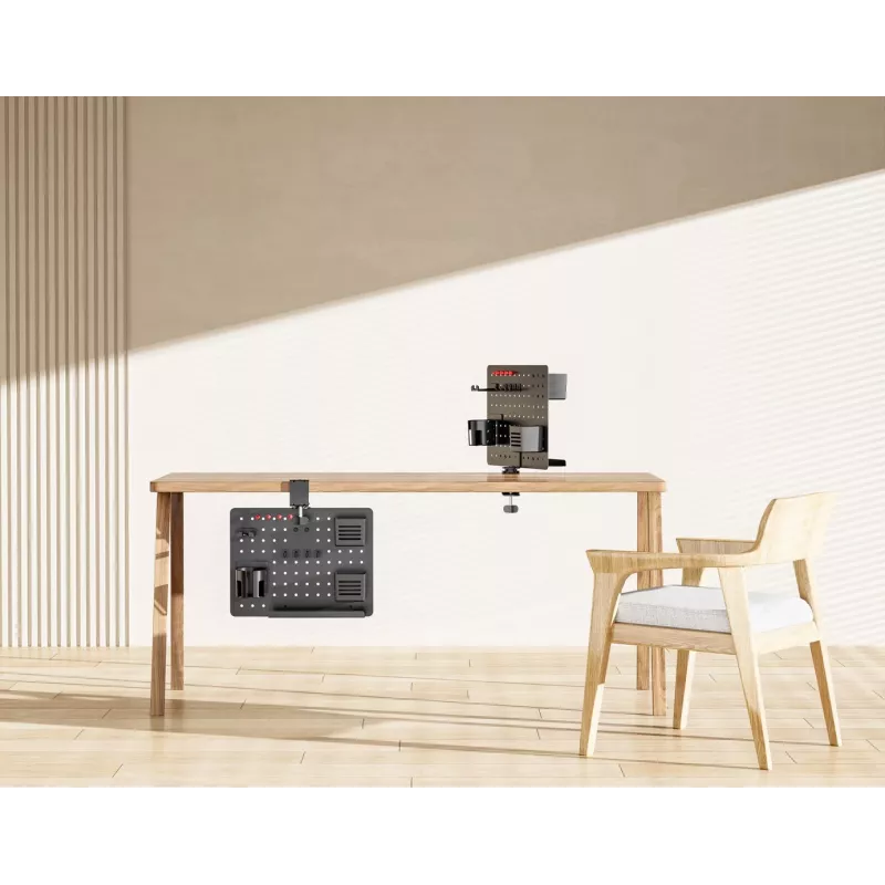 Activejet APB-002B Organizer da scrivania rotante con parete forata, nero opaco