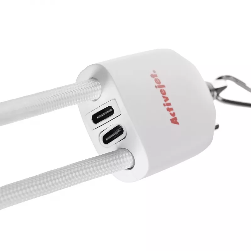 Activejet lanyard con cavo di ricarica 3-in-1, bianco