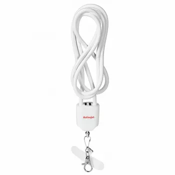 Activejet lanyard con cavo di ricarica 3-in-1, bianco