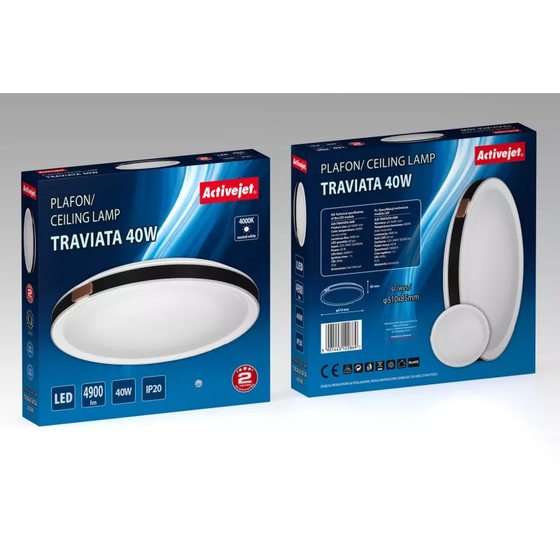 Activejet AJE-TRAVIATA plafoniera LED, 40W