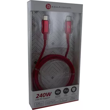 ADAM ELEMENTS Adam Cotton cavo USB-C a USB-C 240W 1,2m rosso (ACBADP120RD)