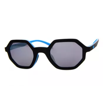 Adidas Originals AOR020-009027 Occhiali da sole unisex rettangolari montatura nera lenti grigie 48mm